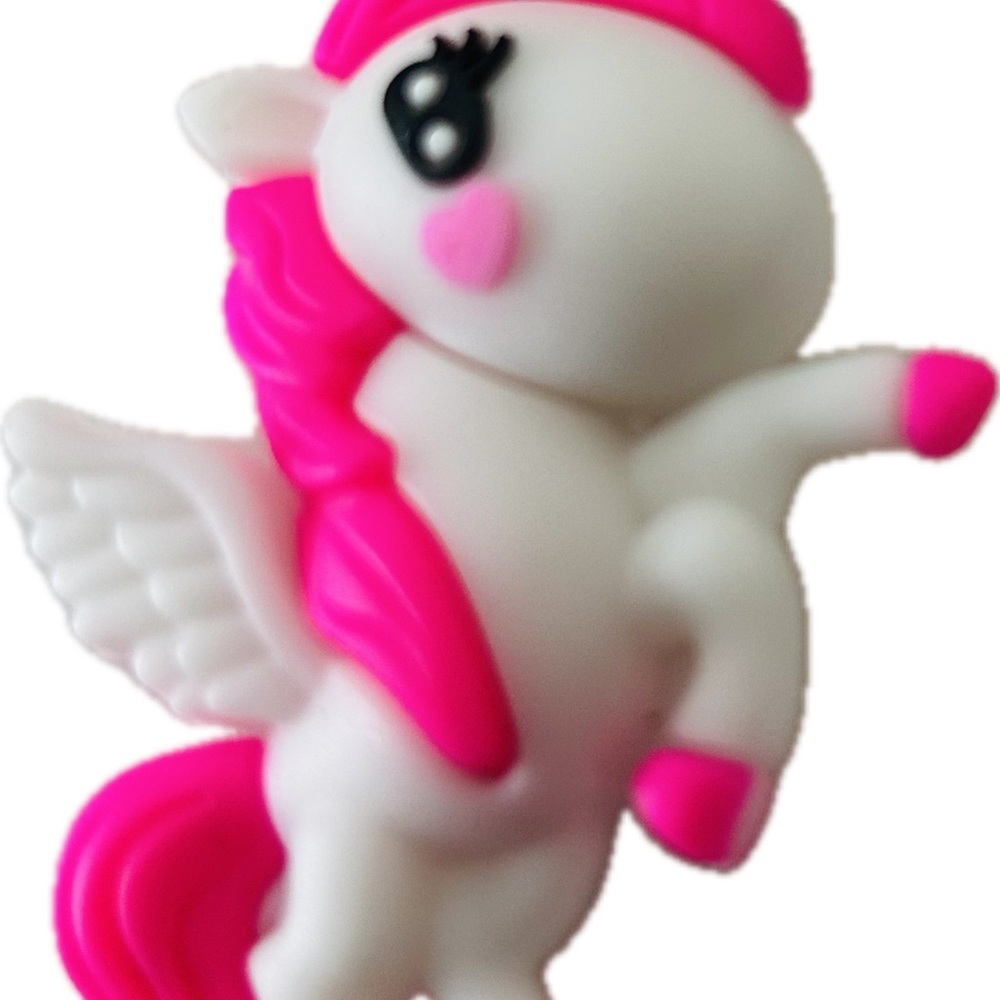 Cute Pink & White Cartoon Unicorn charmed Purse Backpack charm Keyring Keychain